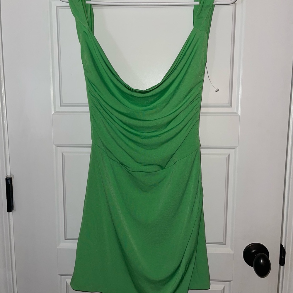 Tiger Mist Green Draped Dress